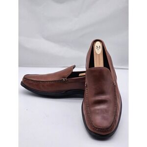 Cole Haan Mens  Air Brown Leather Size 10 M Moc Toe Slip On Casual Loafer